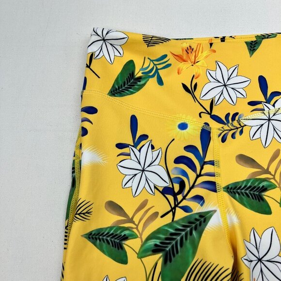 Zyia Active Womens Floral Cropped Leggings Yellow/Multi Size 4 - Picture 4 of 8